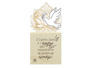 ENFEITE DE MESA COM APLIQUE O ESPIRITO SANTO É O AMIGO...21,5X11