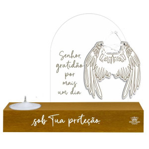 ENFEITE DE MESA COM VELA SENHOR GRATIDÃO POR MAIS UM DIA... AURORA 1 16X16