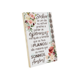 PLACA DE MESA DECOUPADA SENHOR SE UM DIA  23X15