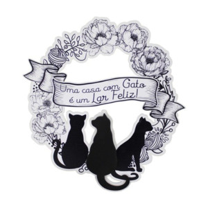 GUIRLANDA UMA CASA COM GATO 36X33