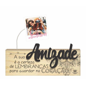 MADEIRINHA CRU PORTA RECADO A SUA AMIZADE É A CERTEZA...15X22X3