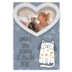 PORTA-RETRATO DE MESA AMOR É UMA PALAVRA...GATO...15,5X10,5