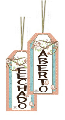 TAG PÁSSARO GAIOLA ABERTO/FECHADO 17X9