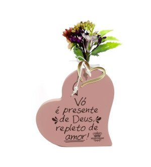 PLACA DE MESA COM FLORES VÓ É PRESENTE...FLORESCER 15X9