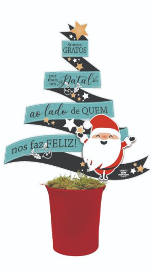 ENFEITE ÁRVORE COM BALDINHO PAPAI NOEL 31X21