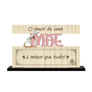 ENFEITE DE MESA COM APLIQUE MÃE...FLORESCER 11X18