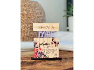 ENFEITE DE MESA COM APLIQUE MÃE...BORBOLETA 14X12