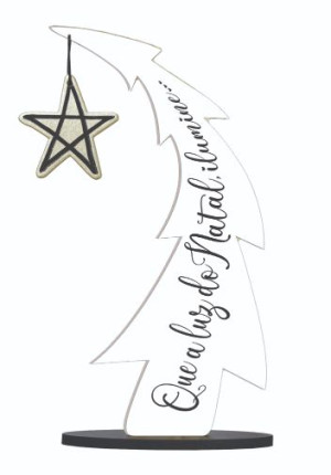 ENFEITE DE MESA ÁRVORE QUE A LUZ DO NATAL, ILUMINE...26X15