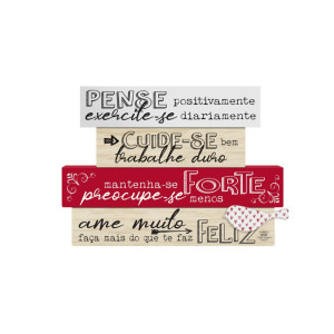 ENFEITE DE MESA FRASES PENSE POSITIVAMENTE, EXERVITE-SE...18X25