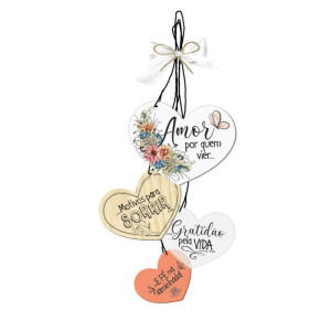 MÓBILE DE PAREDE AMOR CORAÇÃO...CELEBRAÇÃO 34X14