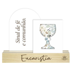 MADEIRINHA DE MESA SINAL DE FÉ, EUCARISTIA 13X16