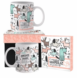 CANECA CERÂMICA CACHORRO AMIZADE NÃO É...