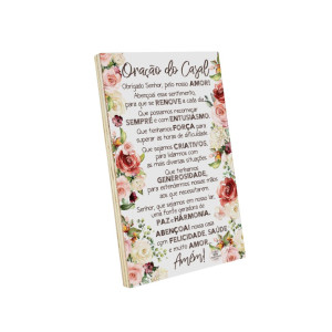 PLACA DE MESA DECOUPADA ORAÇÃO DO CASAL 23X15