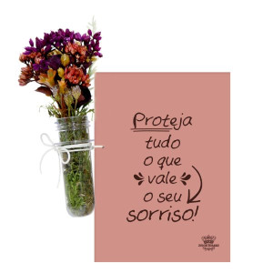 PLACA DE MESA COM TUBETE PROTEJA TUDO O QUE VALE...FLORESCER 17X13X3