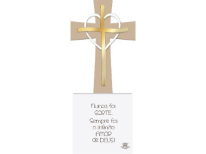 PLACA DE MESA COM APLIQUE E CRUZ NUNCA FOI SORTE...25X10