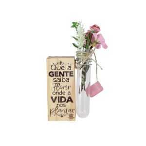 ENFEITE DE MESA COM TUBETE E FLORES QUE A GENTE...19X9