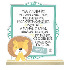 PLACA DE MESA MEU ANJINHO MEU BOM AMIGUINHO...ZOO 20X17,5
