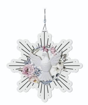 MÓBILE DE PAREDE RECORTADO ESPÍRITO SANTO FLORAL ESPECIAL 25X25