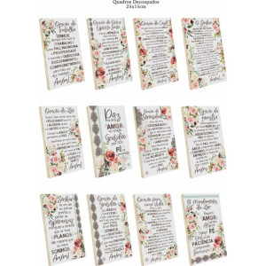 KIT C/12 PLACA DE MESA DECOUPADA 23X15