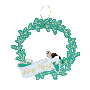 GUIRLANDA VERDE BOAS FESTAS 30X32