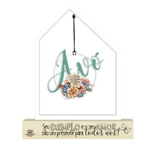 ENFEITE DE MESA CASINHA VAZADO AVÓ...CELEBRAÇÃO 22X18