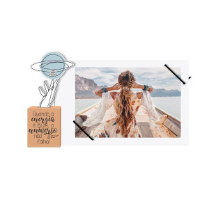 PORTA-RETRATO COM ELÁSTICO E CUBO QUANDO A ENERGIA...BENÇÃO 12X23X3