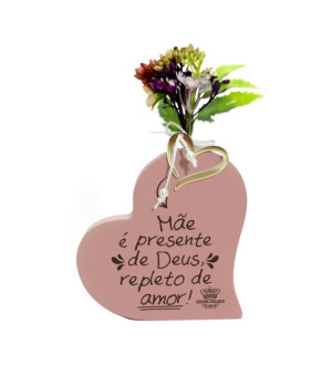 PLACA DE MESA COM FLORES MÃE É PRESENTE...FLORESCER 15X9