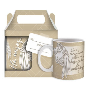 CANECA CERÂMICA HÁ ANJOS QUE CAMINHAM...AURORA