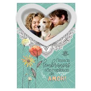 PORTA-RETRATO DE MESA NOSSAS LEMBRANÇAS...JARDIM...15,5X10,5