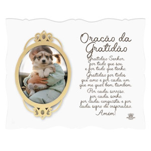 PORTA-RETRATO COM MOLDURA ORAÇÃO DA GRATIDÃO 21X26