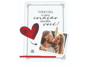 PLACA DE MESA COM APLIQUE TODO DIA O MEU CORAÇÃO...20X15