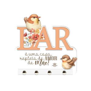 GANCHEIRA LAR É UMA CASA REPLETA... MÃE PASSARINHO 15X16,5