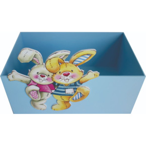 CAIXA NINHO AZUL CASAL DE COELHOS 17X25