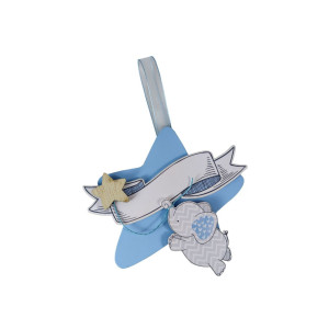 MÓBILE DE PAREDE PARA NOME ELEFANTE AZUL 17X18