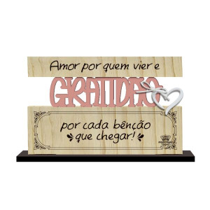 ENFEITE DE MESA COM APLIQUE GRATIDÃO...FLORESCER 11X18