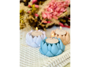 PORTA-VELA FLOR BRANCA...BENÇÃO 4X7X7