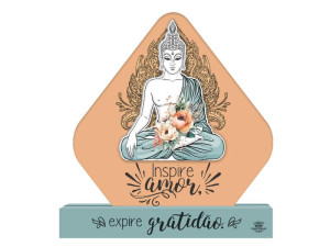 ENFEITE DE MESA COM APLIQUE INSPIRE AMOR...BENÇÃO 19X18X3,5