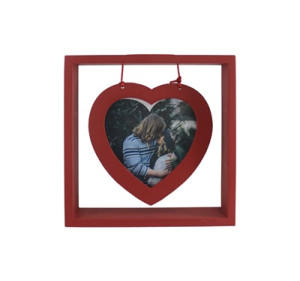 PORTA-RETRATO CORAÇÃO VERMELHO 19,5X19,5X5