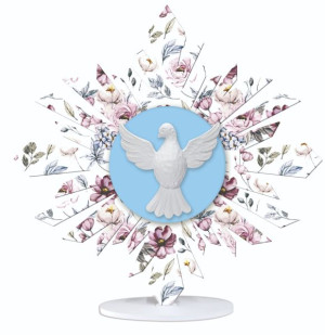 ENFEITE DE MESA ESPÍRITO SANTO FLORAL ROSA 34X34