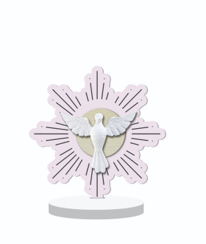 ENFEITE DE MESA RECORTADO ESPÍRITO SANTO ROSA 20X19