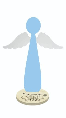 ENFEITE DE MESA ANJO ME GUARDE...AZUL 22X11