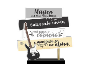ENFEITE DE MESA COM PLAQUINHAS MÚSICA É A ARTE MAIS DIRETA...22X20