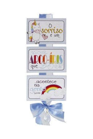 MÓBILE COM LAÇO O SORRISO É UM ARCO-ÍRIS 30X12