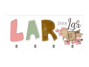 PORTA-CHAVE LAR DOCE LAR...CEREJEIRA 12X26