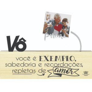 MADEIRINHA CRU PORTA RECADO VÔ VOCÊ É EXEMPLO...15X22X3