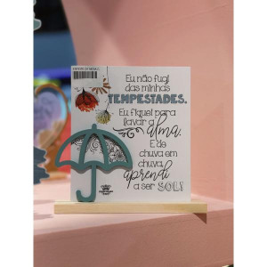 ENFEITE DE MESA COM APLIQUE EU NÃO FUGI DAS MINHAS... JARDIM 15,5X15,5