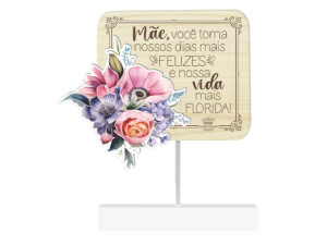 MADEIRINHA RECADO COM APLIQUE FLOR MÃE, VOCÊ TORNAS OS NOSSOS...BORBOLETA 14X11,5