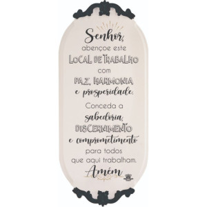 PROVENÇAL ORAÇÃO DO TRABALHO ARABESCO PRETO 36X16