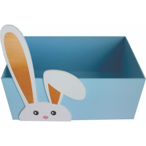 CAIXA NINHO AZUL COELHO ORELHA DOBRADA 21X25
