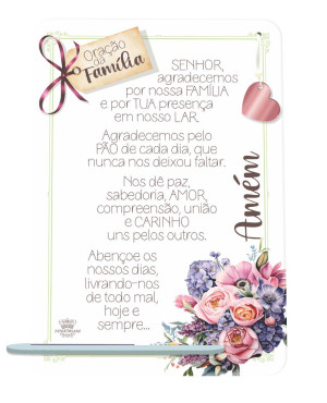 ENFEITE DE MESA COM ENCAIXE ORAÇÃO DA FAMÍLIA...BORBOLETA 24X19